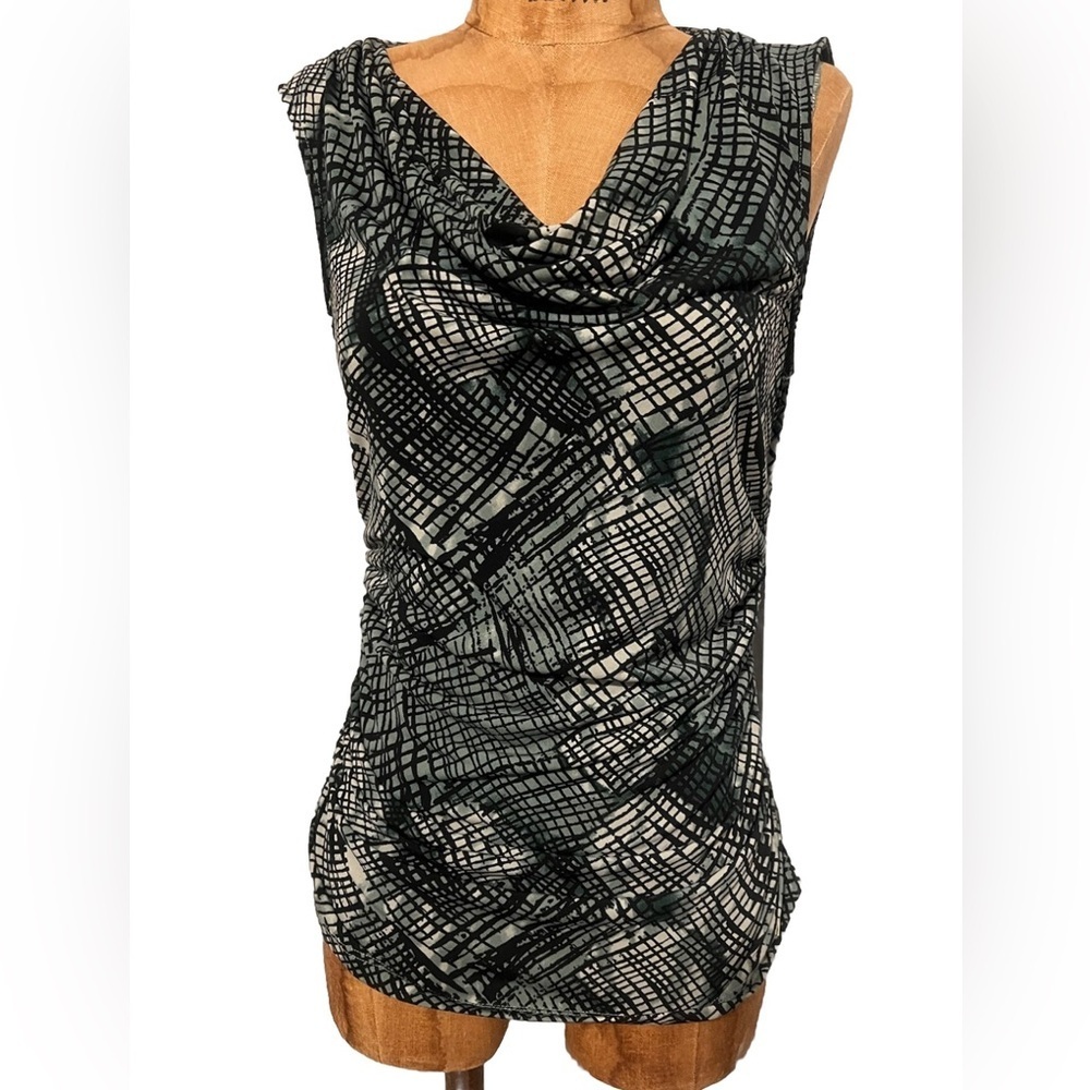 Tahari Cowl Neck Tank Green S NWOT